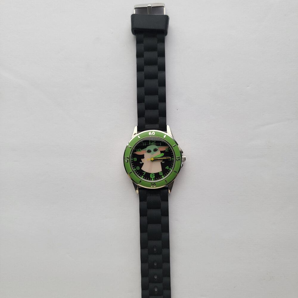 Star Wars Accutime Grogu Unisex Kids Watch Black Dial Silver Case 32mm